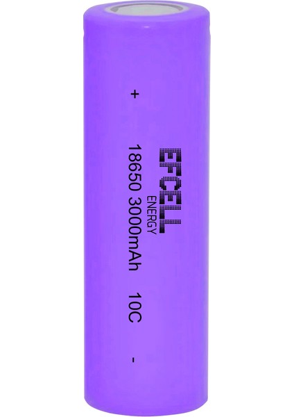 18650 Şarjlı Pil Başlıksız 3.7V 2000 Mah Li-Ion Efcell 6551