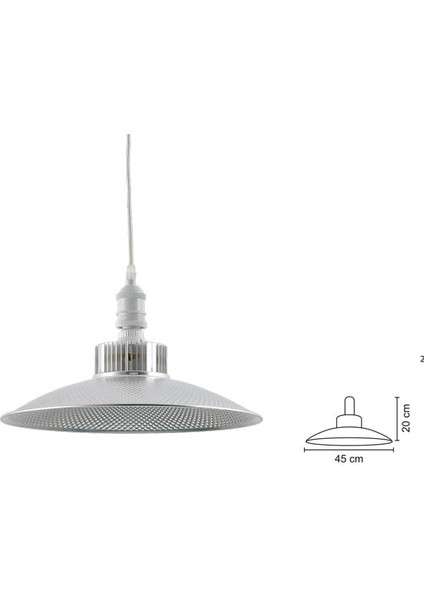 3 Adet 45 cm Çapında 100 Watt Günışığı, Avize Görünümlü LED Ampul, Fabrika, Atölye, Kafe Bar Armatür