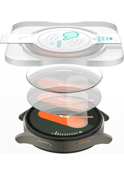 Samsung Galaxy Watch 7 44MM Kolay Uygulama Aparatlı Cam Ekran Koruyucu