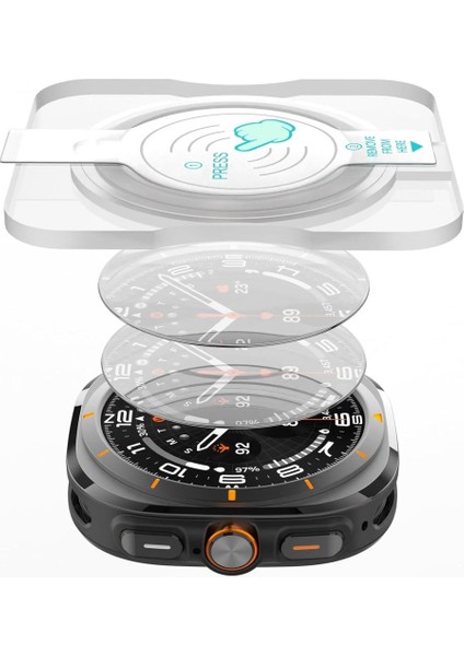 Samsung Galaxy Watch 7 Ultra 47MM Kolay Uygulama Aparatlı Cam Ekran Koruyucu