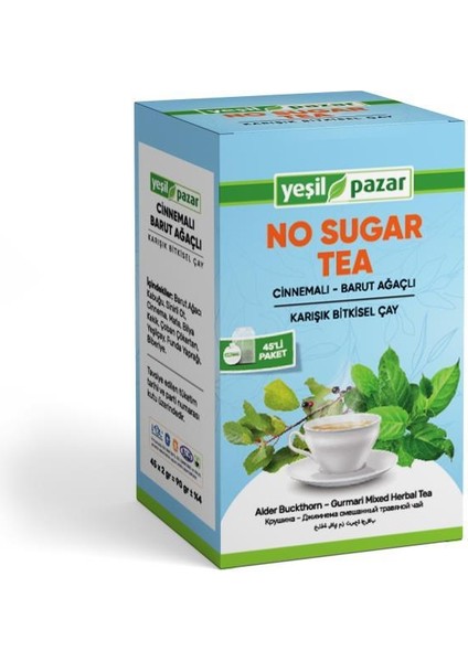 Cinnemalı Barut Ağaçlı No Sugar Tea 45 Poşet Çay