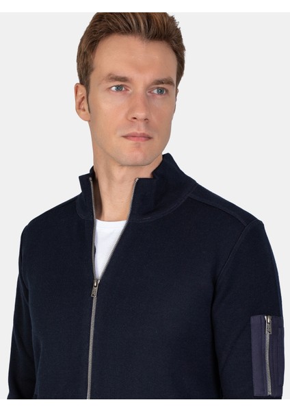 Erkek Regular Fıt Triko Hırka-Lacivert modelleri
