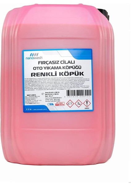 Fırçasız Cilalı Oto Yıkama Köpüğü Renkli 20 Lt