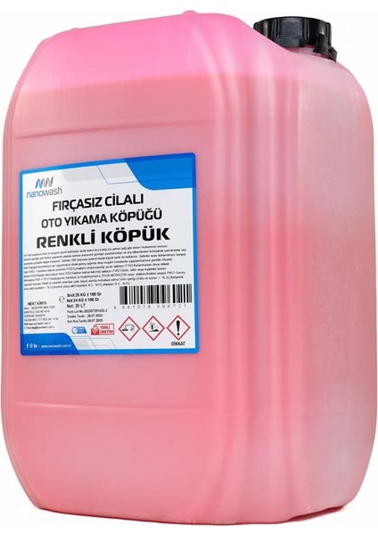 Fırçasız Cilalı Oto Yıkama Köpüğü Renkli 20 Lt