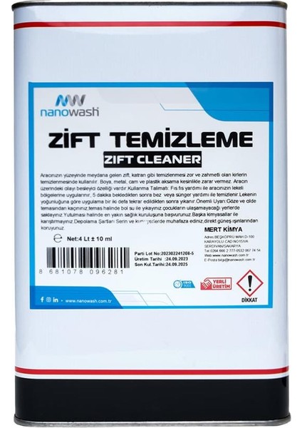 Zift Temizleyici 4 Lt