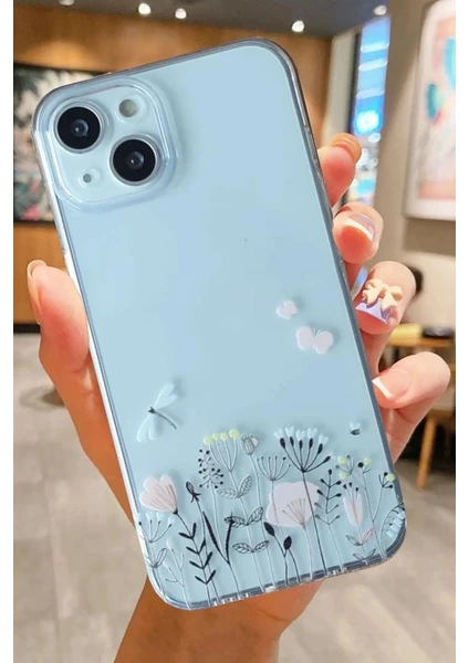 3gen Case Apple iPhone Modelleri Uyumlu Çiçekler Desenli FLOWER11 Şeffaf Silikon Kılıf