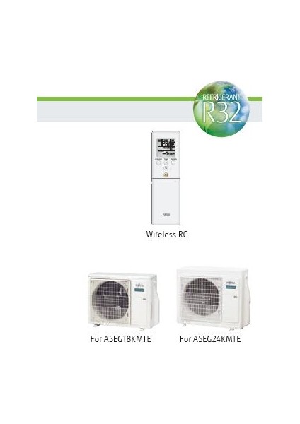 Fujitsu Cool 24.000 Btu/h A++ Inverter Klima R32 ASEG24KMTE