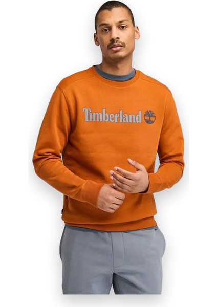 TB0A5UJY Linear Logo Crew Neck Sweat Erkek Sweatshirt