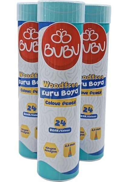 Bu-Bu Woodfree Kuru Boya Tüp 24 Lü ( 1 Adet )
