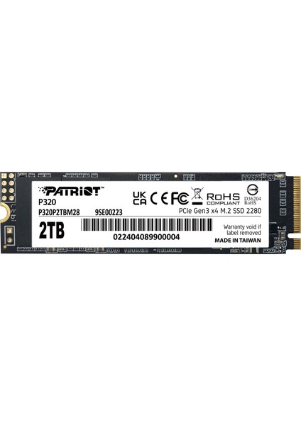 Patriot P320 2tb 3000/2200MB/S Nvme M.2 SSD Disk (P320P2TBM28)