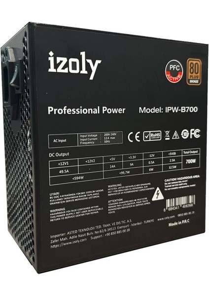 Izoly IPW-B700 Power Supply 700W 80+ Bronze modelleri