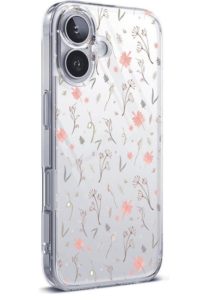 Apple iPhone Modelleri Uyumlu Çiçekler Desenli Flower5 Şeffaf Silikon Kılıf
