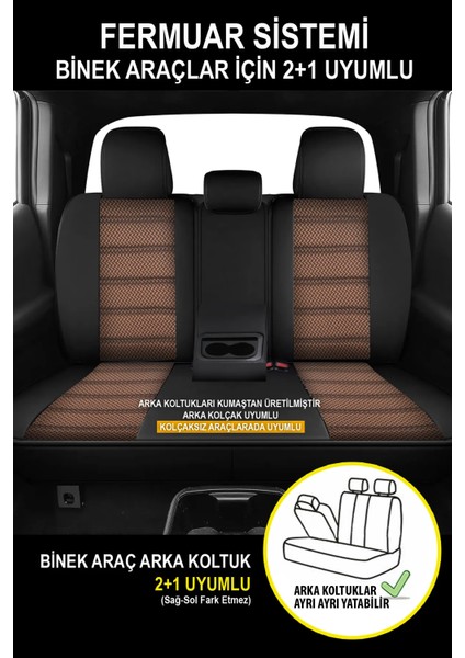 Opel Combo Uyumlu Tam Set Bronz - Oto Koltuk Kılıfı. 5 Koltuk Ön Arka Tam Set. Terletmez