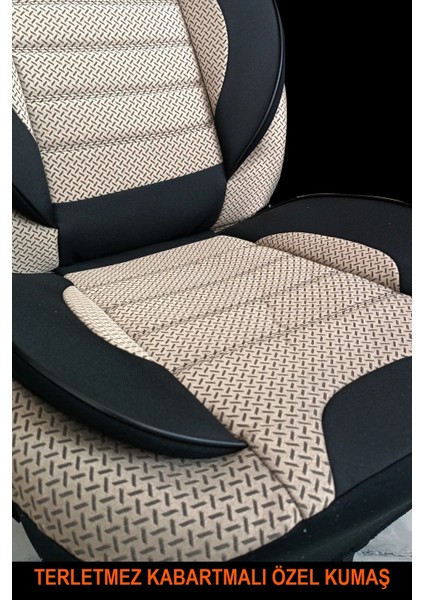 Seat Cordoba Uyumlu Tam Set Bej Oto Koltuk Kılıfı 5 Koltuk Ön Arka Tam Set Terletmez