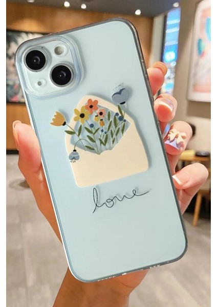 Apple iPhone Modelleri Uyumlu Çiçekler Desenli FLOWER13 Şeffaf Silikon Kılıf