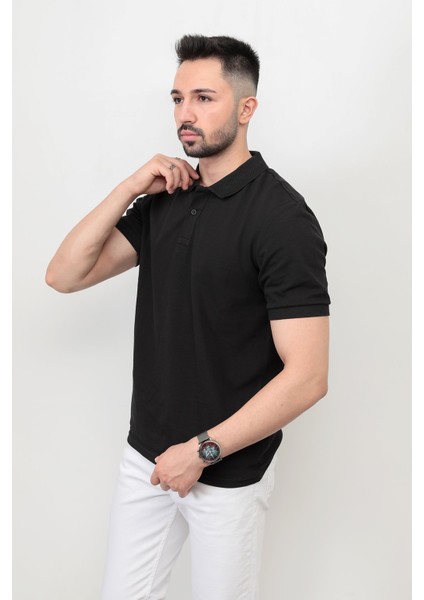 John Borners Erkek Polo Yaka Detaylı Kısa Kol Pike T-Shirt