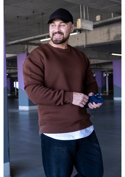 Üç Iplik Şardonlu Oversize Sweatshirt