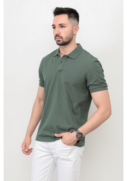 John Borners Erkek Polo Yaka Detaylı Kısa Kol Pike T-Shirt