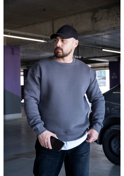 Üç Iplik Şardonlu Oversize Sweatshirt