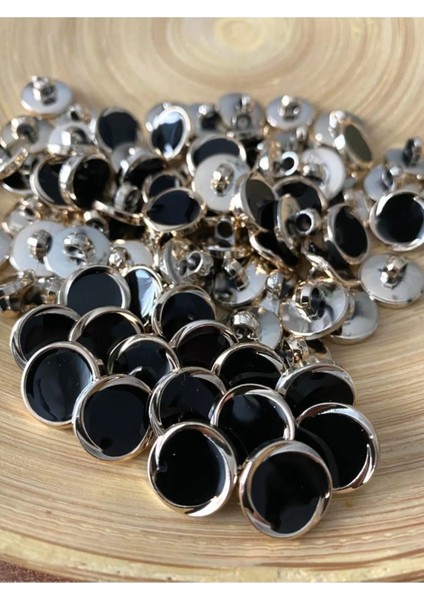 14,5 mm Gold Siyah Ayaklı Düğme(15 Adet)