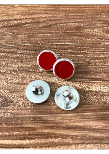 12,5 mm Nikel Ayaklı Kırmızı Mineli Düğme(15 Adet) fiyatları