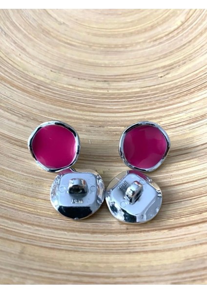 18 mm Nikel Ayaklı Fuşya Metalize Düğme(15 Adet) fiyatları
