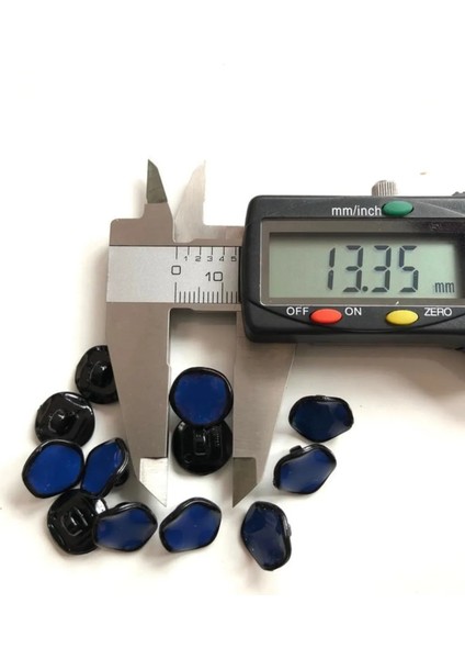 13,5 mm Siyah Çerçeveli Sax Mavi Metalize Ayaklı Düğme(15 Adet) modelleri