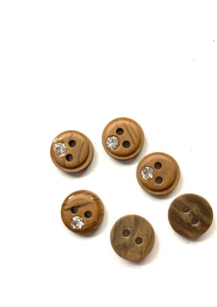 11,5 mm Taşlı Ahşap Düğme(20 Adet) fiyatları