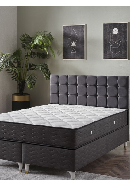 Bengü 150X200 Çift Kişilik Yatak+Baza+Başlık Seti