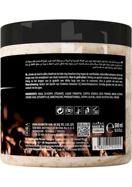 Black&red Espresso Özlü Yüz Peelingi Kafein ve Antioksidan Peeling - 500ML indirimleri