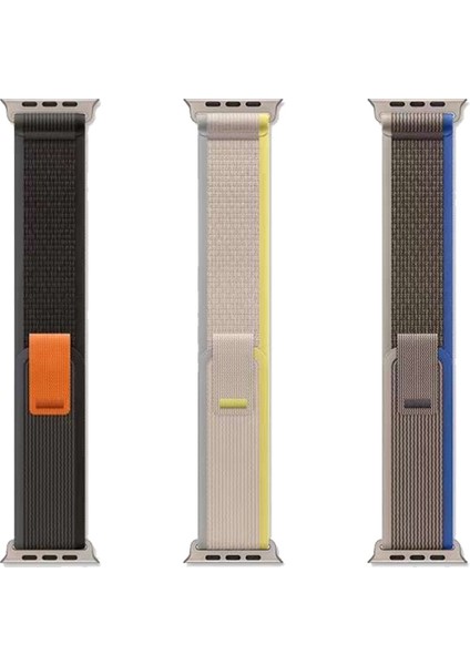 Apple Watch 38-40-41-42-44-45-49 mm Uyumlu Örgü Dokulu Hafif Esnek Kolay Kullanımlı Nano Kumaş Akıllı Saat Kordon indirimleri
