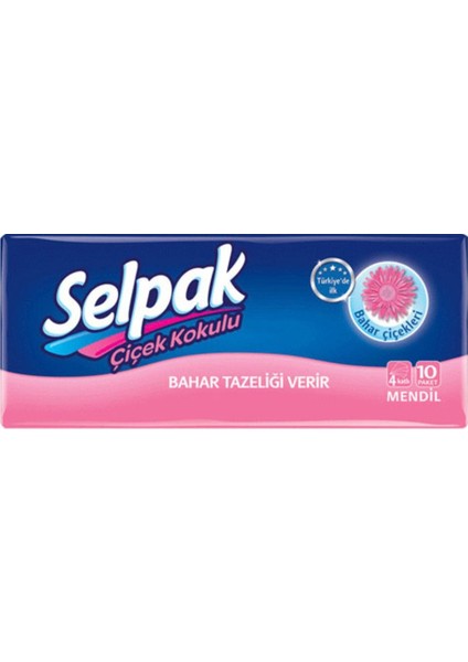 Çiçek Kokulu Mendil 10 x 10 Paket (100 Adet)