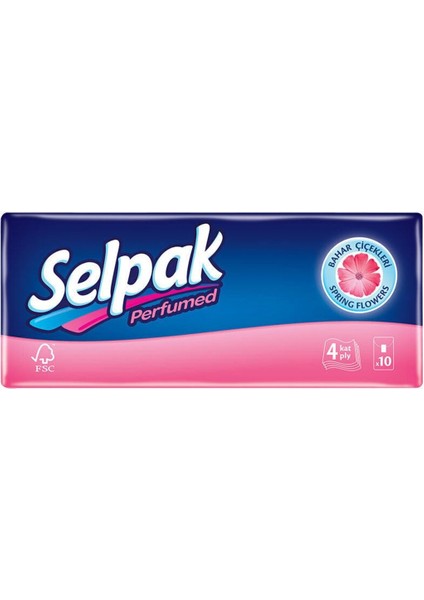 Çiçek Kokulu Mendil 10 x 10 Paket (100 Adet)