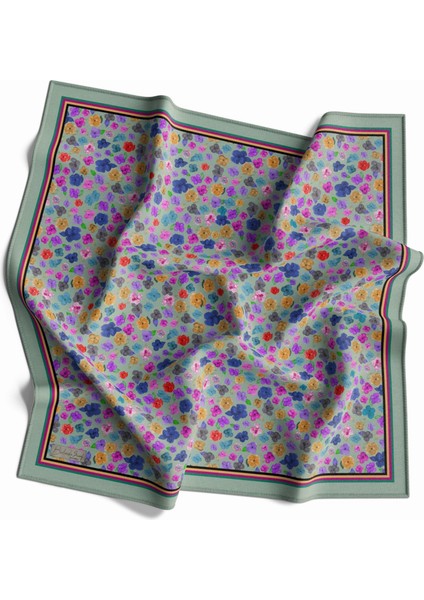 90 x 90 Dijital Bambu Kraş Eşarp -03568