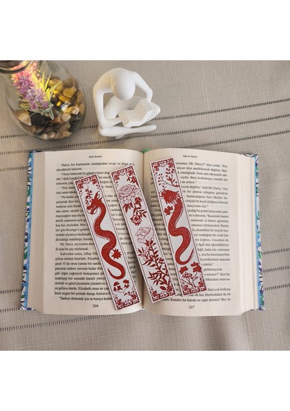 3 ' Lü Ejderha Desenli Kabartmalı Kitap Ayracı Seti 3D 3 Boyutlu Altındal Home fırsatları