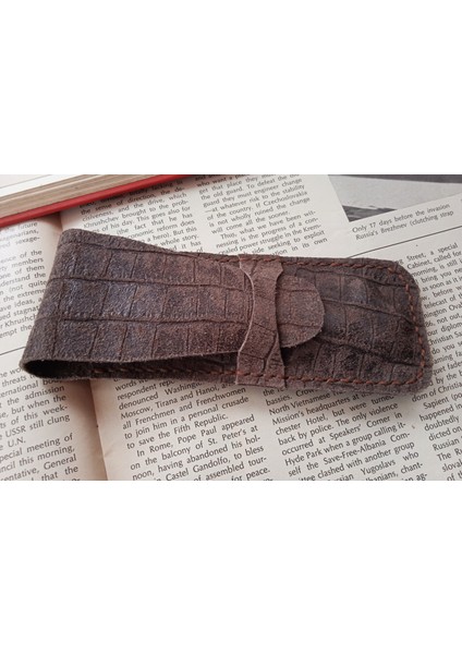 Hakiki Deri El Emeği Özel Kalemleriniz Için Kalemlik Kalem Kutu 27 cm 6 cm RRE12