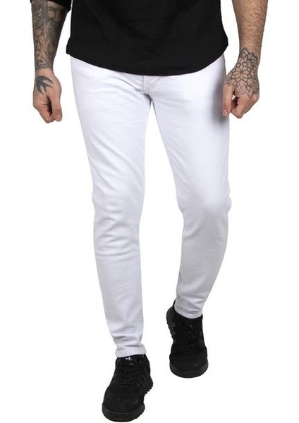 Denim Pause Beyaz Erkek Slim Fit Jean PANTOLON-6869