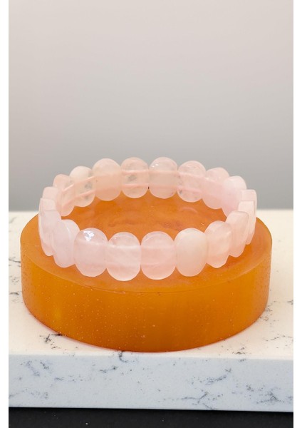 Faset Kesim Pembe Kuvars Taşı Bileklik fiyatları