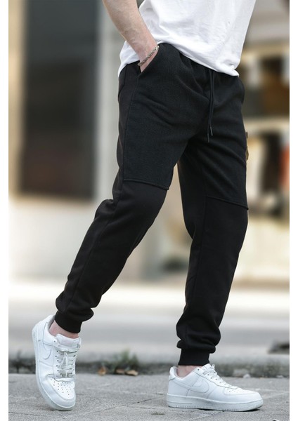 Siyah Erkek Paçası Lastikli Polar Eşofman Altı 6555 fiyatları