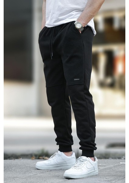 Siyah Erkek Paçası Lastikli Polar Eşofman Altı 6555 modelleri