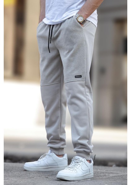 Boyalı Gri Erkek Paçası Lastikli Polar Eşofman Altı 6555