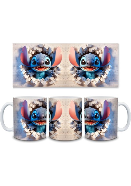 Stitch Baskılı Kupa Bardak