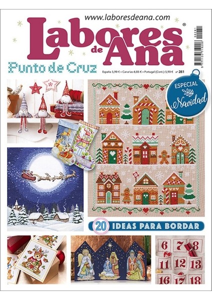 Punto de Cruz Navidad Las Labores de Ana Nakış Elişi Hobi Dergisi No: 281