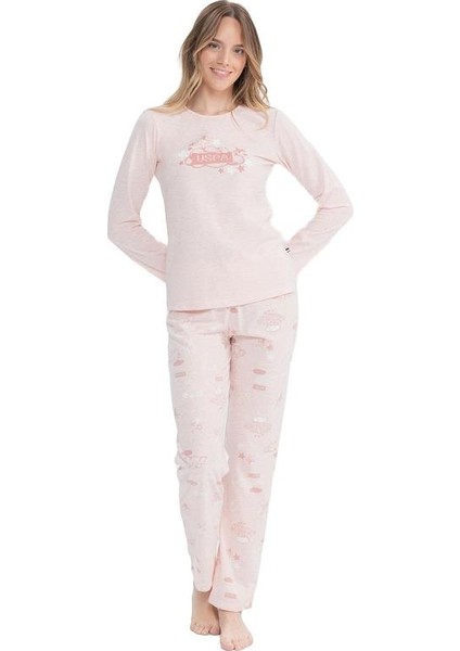 U.S. Polo Assn. 17122 Kadın Yuvarlak Yaka Pijama Takım