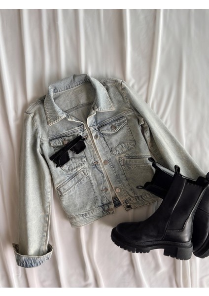 Gianna Cep Detaylı Denim Ceket
