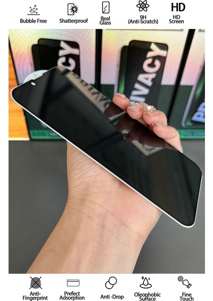 İphone 12 Pro Max Uyumlu Tam Kapatan Hayalet Ekran Koruyucu Privacy Tamperli Kırılmaz Cam indirimleri