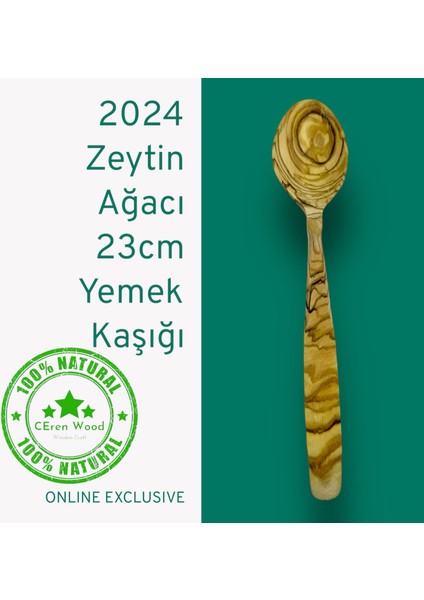 Doğal Zeytin Ağacı Ahşap Yemek Kaşığı Tahta Kaşık El Yapımı