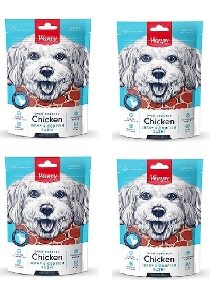 Tavuk ve Morina Balık Sushi Köpek Ödülü 100 Gr. x 4 Adet