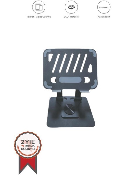JX-045 Siyah Katlanabilir Masaüstü Telefon ve Tablet Standı Tablet / Telefon Tutucu