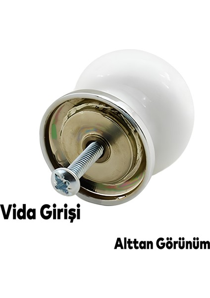 Polimer Kulp Düğme Pembe Çiçek Desenli Krom Tabla Mobilya Mutfak Dolabı Çekmece Kulpu Kulbu 10 Adet fırsatları